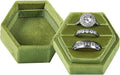 MFXIP Velvet 3 Slots Jewelry Ring Box Engagement Wedding Box Keepsake Box Bridal Photo Ring Triple Slots Hexagon by MFXIP