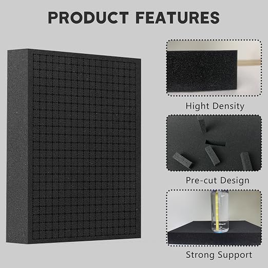 Pick and Pluck Foam Sheets, 1Pcs 16 x 12 x 3 Inch Pick Apart Foam Inserts for Camera Storage, Crafts, Tool Box, Storage Drawer - Image 5