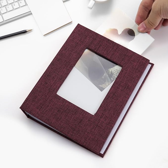 Vienrose 4x6 Small Photo Album, 2 Pack, 100 Photos, Purple | Linen Cover, Mini Photo Album, Baby Memory Book, Wedding Family Travel - Image 3