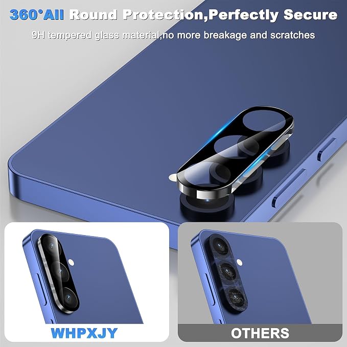 WHPXJY 2026 New Upgrade for 3 pack Samsung Galaxy S25 Camera Lens Protector-Tempered Glass Cover, 9H+ Shatterproof/Anti-scratch/Maintains Original Clarity/Easy to Install - Image 2