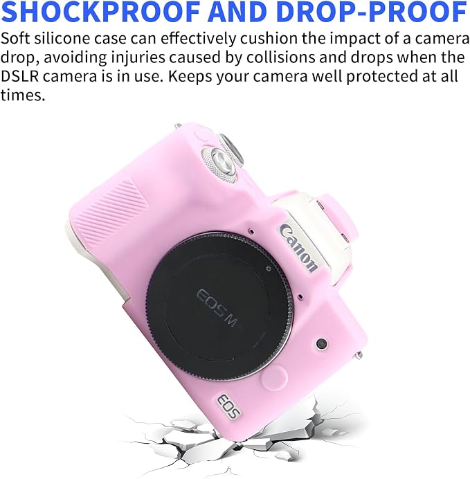 Easy Hood Camera Case for Canon EOS M50/M50 Mark II Digital Camera Pink | Soft Silicone Case Cover, Anti-Scratch, Dustproof, Shockproof, Slim Fit, Lightweight, Easy to Install, Easy to Clean - Image 4