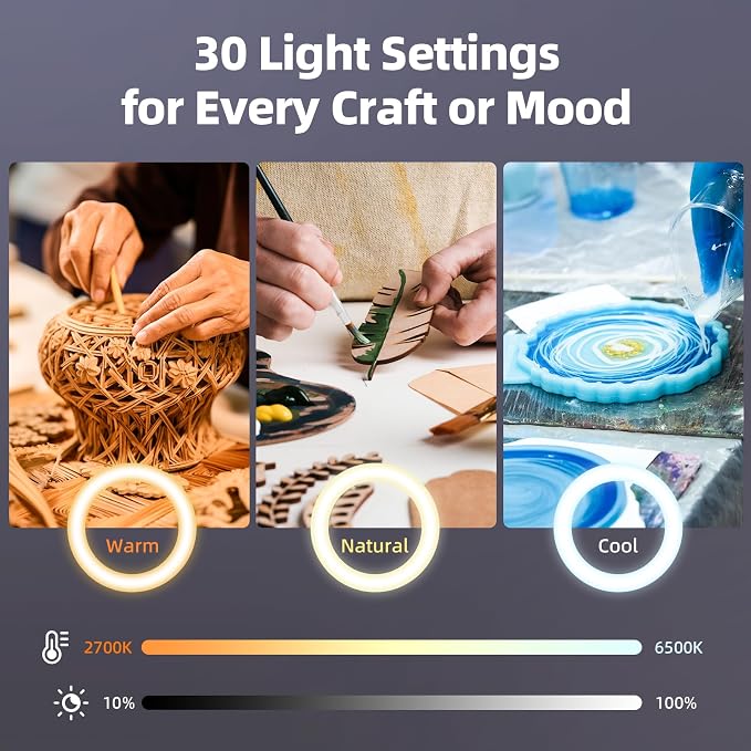Upgrade 18W Ring Light Overhead Camera Phone Mount for Desk with Adapter, LED Selfie Light with Stand and Phone Holder, Desk Tripod for Video Recording, YouTube, TikTok, Live Stream, Painting - Image 3