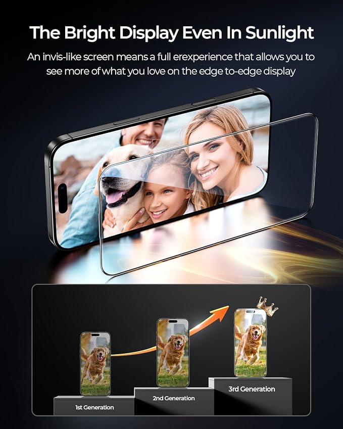 MRGLAS 4-Pack TOP 9H+ Glass for iPhone 16 Pro Privacy Screen Protector | [Auto Alignment Kit] [10X Military Protection, 100% Anti Spy] UNBREAK Tempered Glass 6.3 inch Longest Durable Case-Friendly - Image 7