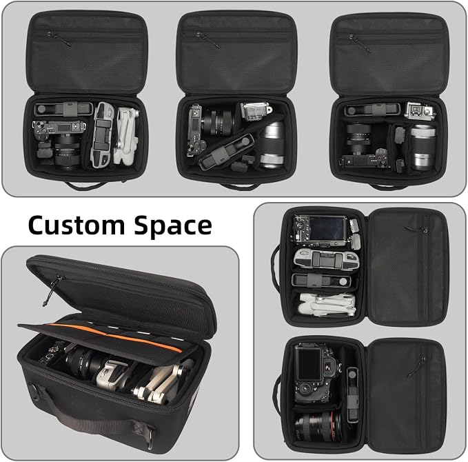 Besnfoto Hard Shell Camera Case Small, Shockproof Waterproof Camera Carrying Bag, Protective Photography Bag for DSLR/SLR/Mirrorless Cameras, Lenses with Shoulder Strap, Camera Sleeve - Image 4