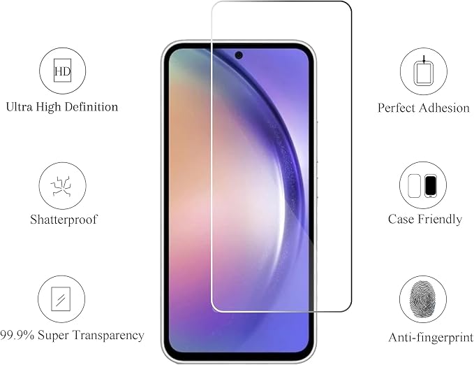 Ailun Screen Protector + Camera Lens Protector for Galaxy A54 5G, 3+3 Pack | 6.4 Inch, 0.33mm Ultra Clear, Anti-Scratch, Case Friendly - Image 2