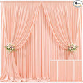 4 Panels Peach Backdrop Curtain for Parties Baby Shower Wrinkle Free Peach Photo Curtains Backdrop Drapes Fabric Decoration for Wedding Birthday Party 20ft(W) x 10ft(H) by Tao-GePartyDecorations