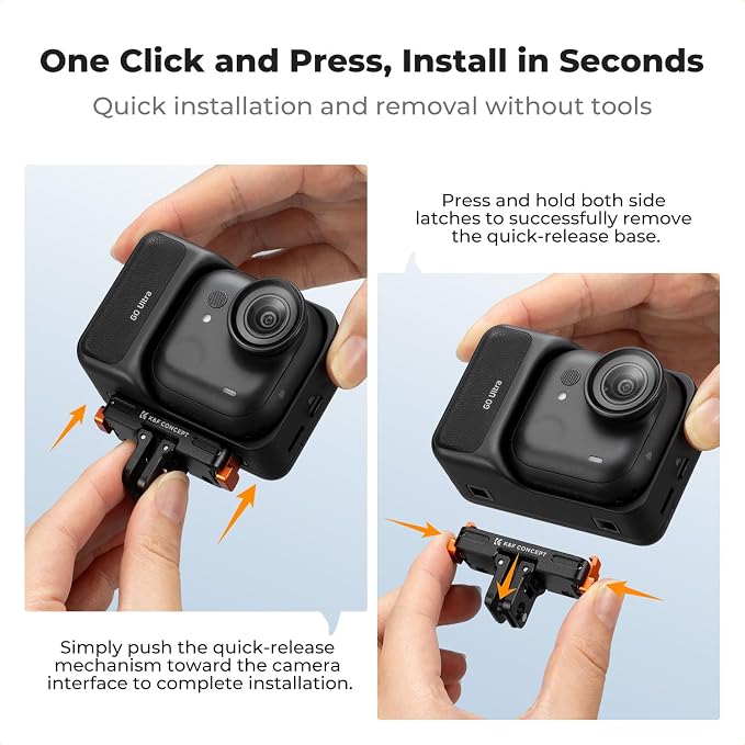 K&F CONCEPT Magnetic Quick Release Adapter Mount for Insta360 GO Ultra | Expansion Base Stand with 1/4 Screw Hole/Foldable Connector for Tripod, Selfie Stick, Action Camera Accessories, PP13 - Image 4