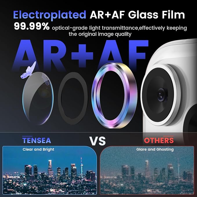 Tensea Camera Lens Protector Compatible for iPhone 17 Pro Max/17 Pro | Metal Aluminum Alloy Tempered Glass Cover Camera Screen Protector Accessories, Case Friendly - Image 3