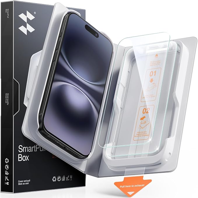 SMARTDEVIL 2 Pack Tempered Glass for iPhone 16 Plus/15Plus Screen Protector | Military-Grade Shatterproof Protection, Crystal Clear, 9H Hardness, Fast & Easy Installation, Scratch Proof, Case Friendly by SmartDevil