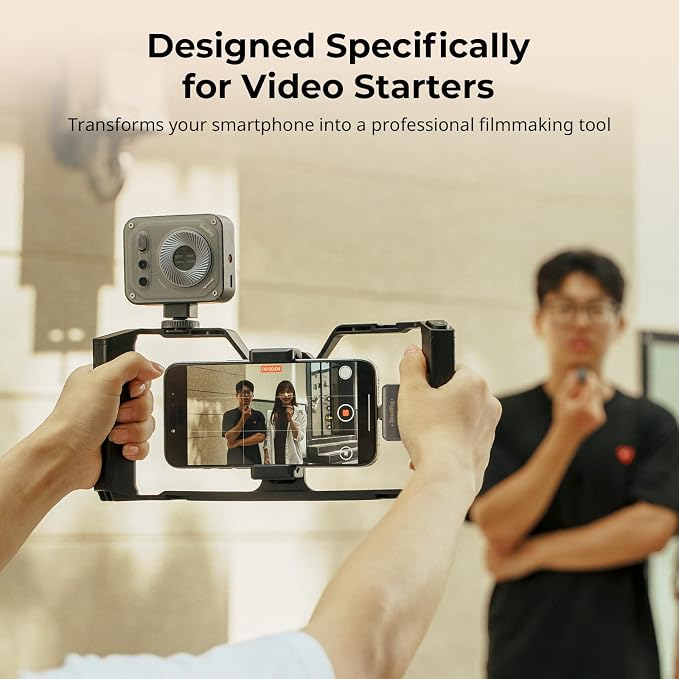 SmallRig IG-02 Wireless Control Universal Phone Cage for Short Video Starters, Dual Handgrip Smartphone Video Rig with Cold Shoe Mount, for iPhone 17 16 & Android, for Creators Vlogging-5356 - Image 2