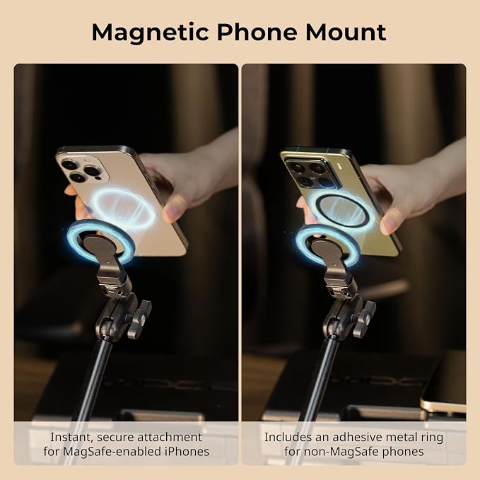 SMALLRIG Desktop Clamp Magic Arm Kit for MagSafe for iPhone, 55cm / 21.6" Two-Stage Adjustable Flexible Arm with Secure Grip for Smartphone, Webcam, Action Cameras - 5626 - Image 5