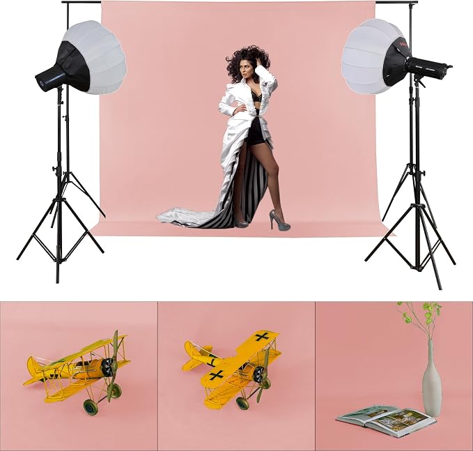 Joccun 5X7FT Dusty Pink Backdrop Background for Photography, Polyester Backdrop Curtain Background Screen for Photography,Photoshoot,Video Recording,Studio(5X7ft, Dusty Pink) - Image 4