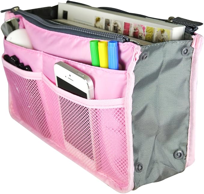 Wrapables® Unisex Bag Insert Organizer, Travel Bag Organizer (Pink) - Image 2