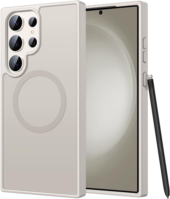FNTCASE for Samsung Galaxy S23 Ultra Case, Compatible with Magsafe | Translucent Matte Magnetic Back, 14FT Military Grade Drop Protection, Shockproof Protective Phone Cover by FNTCASE