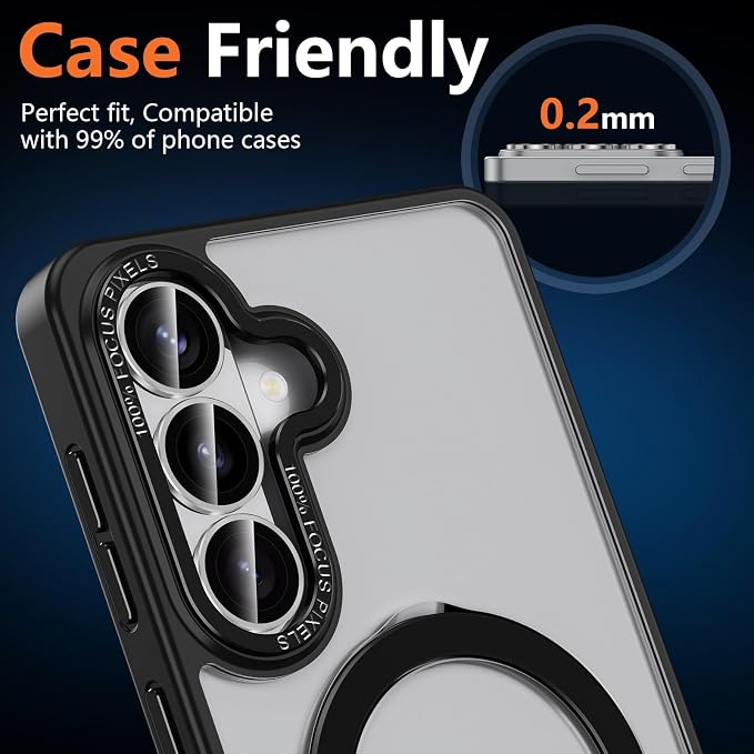 for Samsung Galaxy S26 Plus Camera Lens Protector, Individual Metal Ring Tempered Glass Lens Cover, [Strong Adsorption] Scratch Resistant Ultra-Thin HD Clear Lens Cover, Titanium Gray Ring - Image 6