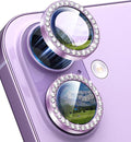 for iPhone 17 Camera Lens Protector Cover Bling Diamond, Purple | Individual Metal, 9H Hardness, Scratch Resistant, Shockproof, Drop Protection, Case Friendly, Stylish Accessories by Xfilm