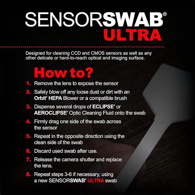 Photographic Solutions Sensor Swab Ultra 24mm Type-3 Digital Imaging Sensor Cleaner Swabs for Cleaning Full Frame Mirrored or Mirrorless Cameras. Sensor Dust & Oil Remover (Pack of 12) - Image 7