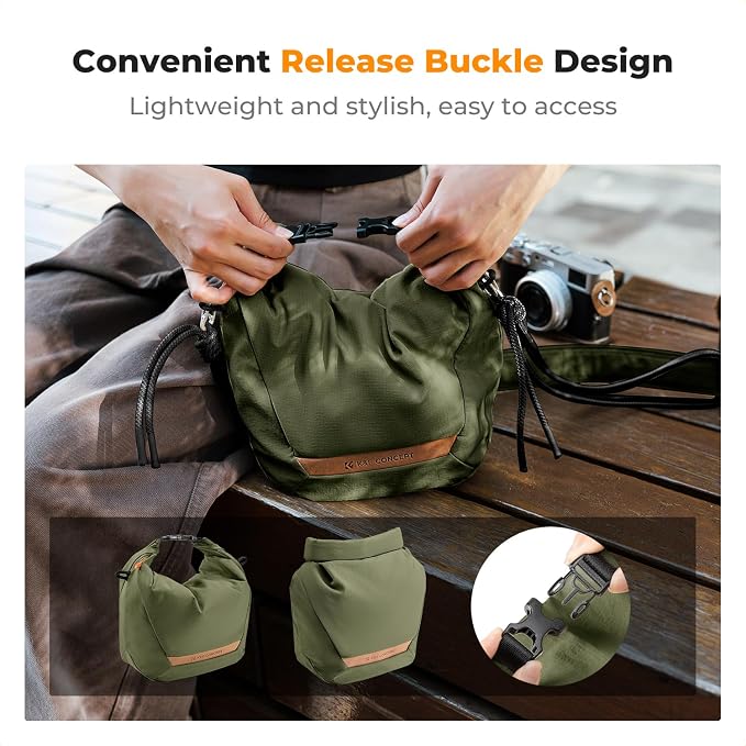 K&F CONCEPT Camera Sling Bag Small Camera Compact Case | Cute Soft Camera Pouch, Handbag, for Urban Street Photography, BS05 - Image 7