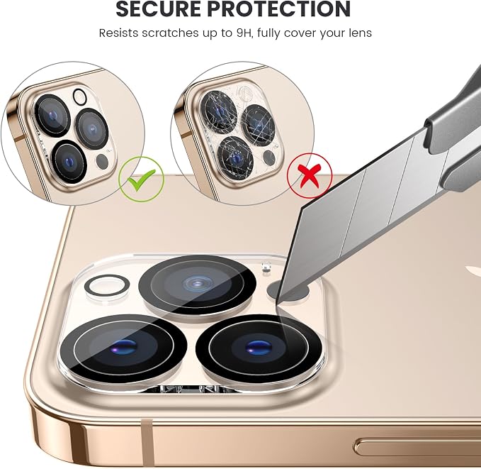 Tensea 3Pcs for iPhone 16 Pro / 16 Pro Max Camera Lens Protector | Tempered Glass Film Lens Cover Screen Protector, HD Clear, Full Edge to Edge, Case Friendly for iPhone 16Pro/16 ProMax - Image 3