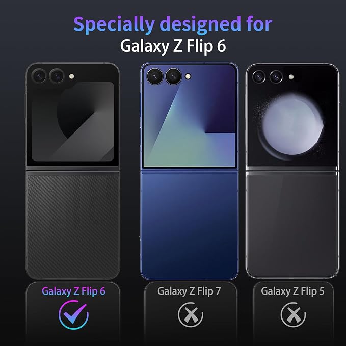 Camera Lens Protector for Samsung Galaxy Z Flip 6,1 Pack | Tempered Metal Glass Camera Cover Film,HD Clear,Anti-Scratch Lens Screen Protector Film,Case Friendly,Black Titanium - Image 2
