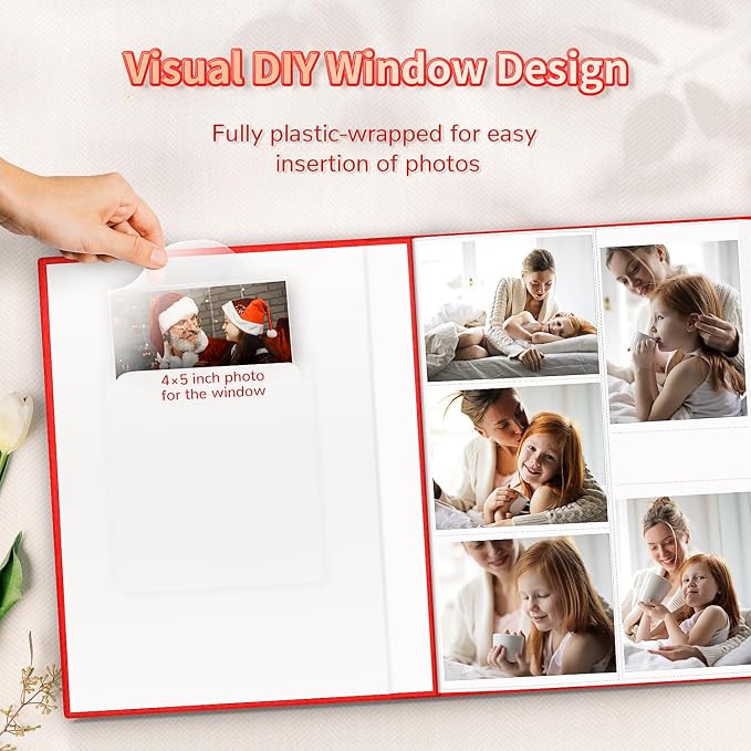 Artfeel Photo Album 4x6 with 600 Pockets,Slip-in Picture Albums,Linen Cover Memory Book with Front Window,White Page Vertical Photo Book for Wedding,Family,Anniversare,Baby,Vacation - Image 2