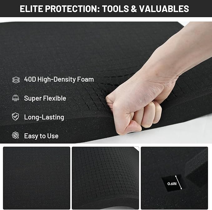 Dual-Thickness Case Foam Insert Kit 8PCS (4PCS 16x12x2" + 4PCS 16x12x0.4") - Pick and Pluck Protective Layer for Tool Drawers, Game Cases & Collectible Organizers - Image 3