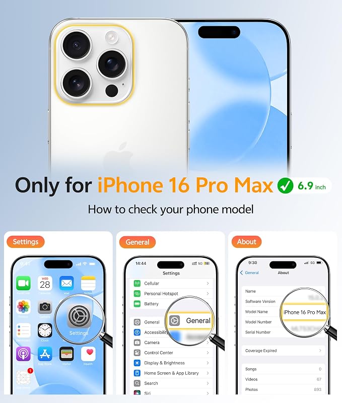 FNTCASE for iPhone 16 Pro Max Case, Fit for Magsafe, Glass Screen Protector | Full Camera Protection, Translucent Matte, 14FT Military Grade Drop Proof, Shockproof Protective Phone Cover, Ice Blue - Image 2
