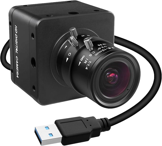SVPRO USB 3.0 Global Shutter Camera, 1200P 120fps, 720P 200fps High-Speed Camera for Golf Swings, 2.8-12mm Manual Zoom Lens, Plug-and-Play UVC Webcam for Windows Mac Linux Android by Svpro