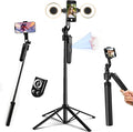 Auto Face Tracking Tripod for iPhone with Light 70.9” Selfie Stick Tripod Stand Follows Your Movement 360°Phone Camera Tripod with Wireless Remote for Content Creator Vlog Live Stream Video Recording by HMDMDN