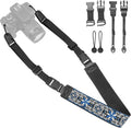 Adjustable Camera Neck Strap, Vintage Embroidered Shoulder & Crossbody Camera Strap with 4 Connection Ways, Anti-Slip Camera Strap for DSLR, Mirrorless & Camcorder, Travel & Outdoor Photography Gear by YFWE