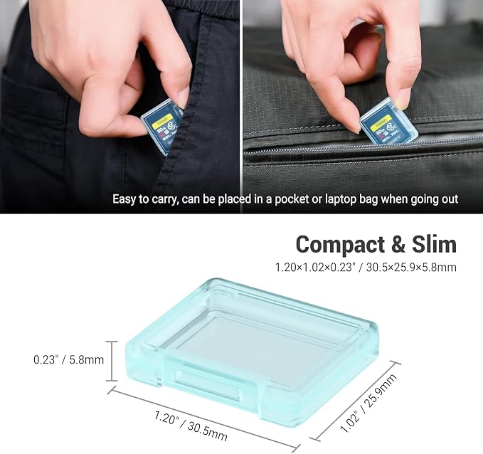 12 Pcs CFexpress Type-A Card Holders Storage Cases with Label Stickers | 12 Pcs independent cases, specially for CFexpress Type-A cards, dustproof anti-scratch protection, adhesive Label - Image 3