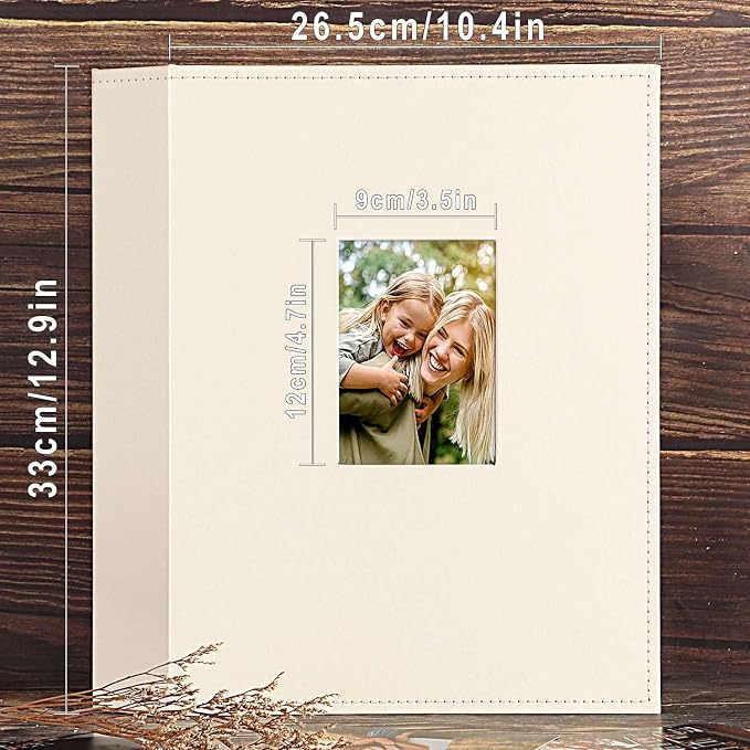 Ywlake Photo Album 4x6 400 Pockets, Leather Photo Albums Holds 400 Vertical Pictures Only Beige - Image 4
