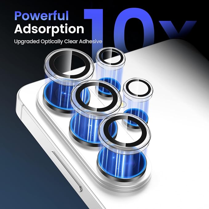 Tensea Compatible with Samsung Galaxy S26 Ultra Camera Lens Protector | 9H Tempered Glass Camera Cover Screen Protector Metal Individual Ring [Installation Tray][Case Friendly] - Image 4