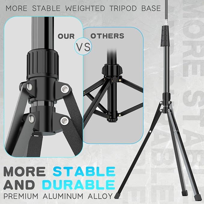 UBeesize 92’’ Cell Phone Tripod Stand with 16.5’’ Gooseneck and Remote, Overhead Tripod with Adjustable 360°Ball Head & Phone Holder for iPhone17 Pro Max/Pro/Plus/ /16/15/14/13, Android Cell Phone - Image 2