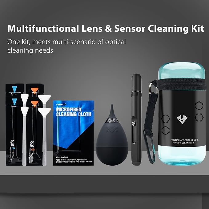 VSGO 7-in-1 Camera Lens and Sensor Cleaning Kit | Lens Cleaning Pen, Air Blower, APS-C & Full Frame Sensor Cleaning Swabs, Microfiber Cleaning Cloth Included, VS-A7E - Image 5