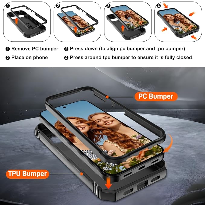 Gritup for Pixel 10 Pro XL Case: Google Pixel 10 Pro XL Case with 2*Screen Protector, Magnetic Stand & Slide Camera Cover, Shock Proof Military-Grade Funda para Pixel Pro 10 XL Cover, Black - Image 4