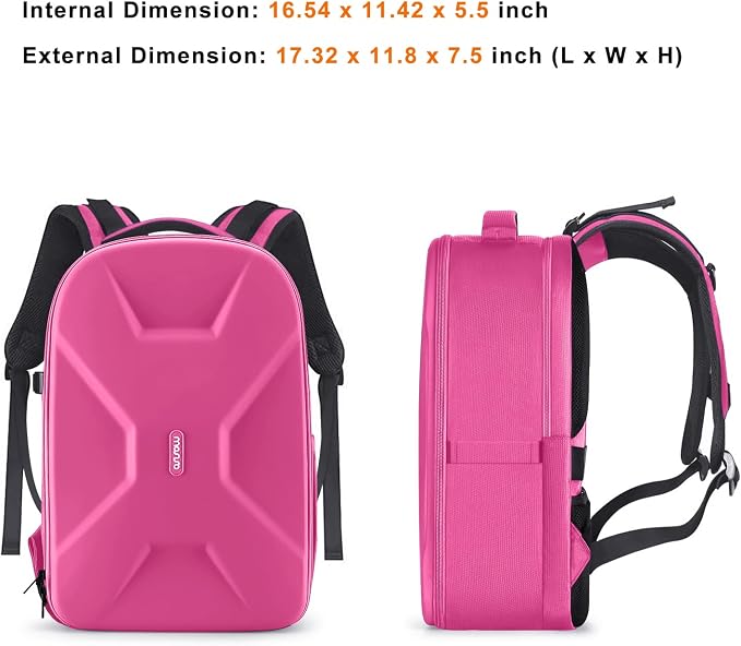 MOSISO Camera Backpack, DSLR/SLR/Mirrorless Photography Camera Bag | 15-16 inch Waterproof Hardshell Case with Tripod Holder&Laptop Compartment Compatible with Canon/Nikon/Sony, Rose Red - Image 8