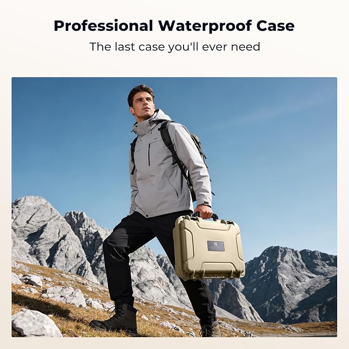 K&F CONCEPT Waterproof Hard Case, IP67 Protective Case with Pre-Scored Foam | Pick & Pluck Foam, Waterproof, Dustproof, Shockproof, HardShell Case for Camera & DJI Drone & Equipment Storage, BC01 - Image 7