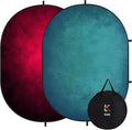 Kate 5'x6.5' Collapsible Backdrop Red Cyan Self Tape Background 171 | Collapsible Backdorp Red Cyan Pop Up Backdorp for Video Conference, Portrait Photography，live streaming by KateBackdropforPhotography