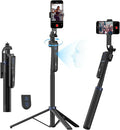 70" Auto Face Tracking Phone Tripod for iPhone w/Remote UTK-01 | For iPhone & Android, 360° Rotation, No App Needed, Remote Control, Gesture Control, Extendable Selfie Stick,1/4"Screw Mount by USKEYVISION