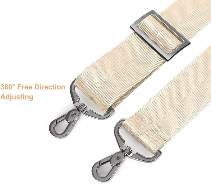 MOSISO 56 inch Shoulder Strap, Adjustable Soft Universal Non-Slip Strap | Thick Replacement Strap, Fit Padded with Metal Swivel Hooks for Laptop Shoulder Bag/Laptop Messenger Bag, Khaki - Image 2