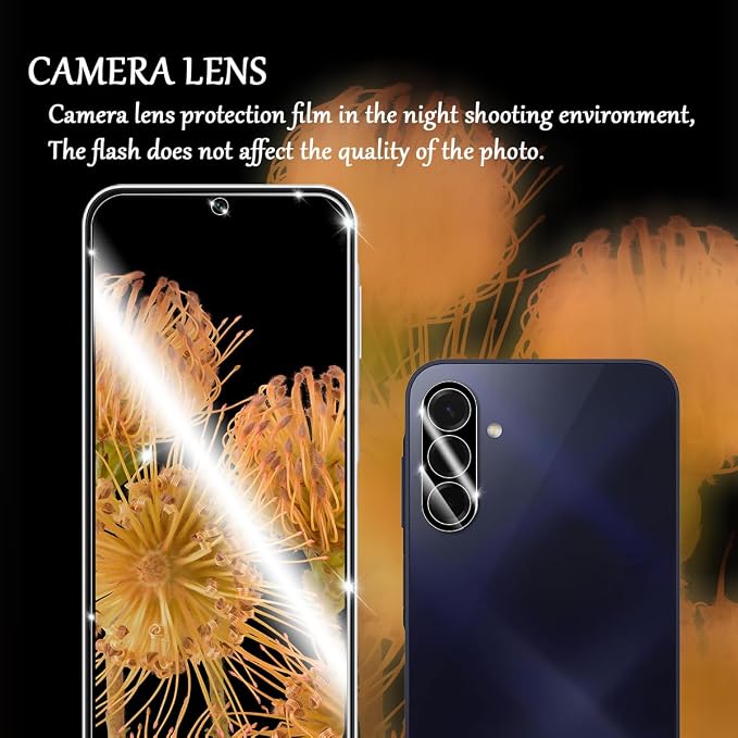 Galaxy A36 HD Clear Tempered Glass Screen Protector + Camera Lens Protectors, [2+2 Pack] [3D Glass] [Anti-Glare] [Bubble-Free] Screen Protector Glass For Samsung Galaxy A36 - Image 5