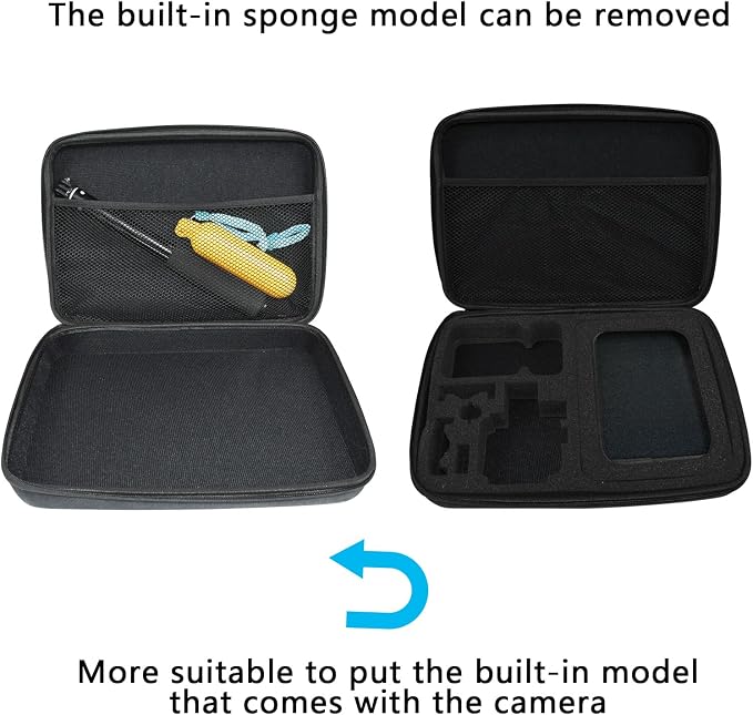 Large Camera Carrying Case Compatible with Gopro Hero 13 12 11 10 9 8 7/AKASO EK7000 Brave 4 Brave 7 V50X/DJI Action 5 Pro/ODDV/Xilecam/Jadfezy/SJCAM/APEXCAM/Vemont Action Cam, Travel Camera Case | Compatible with Go pro Hero 13 12 11 AKASO EK7000 Brav... - Image 5