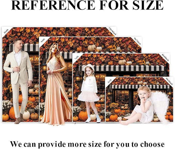 Fall Pumpkin Store Backdrop 8x6ft Autumn Boutique Harvest Pumkin Photography Background Vintage Fall Fall Festival Thanksgiving Family Party Decorations Banner Vinyl - Image 7