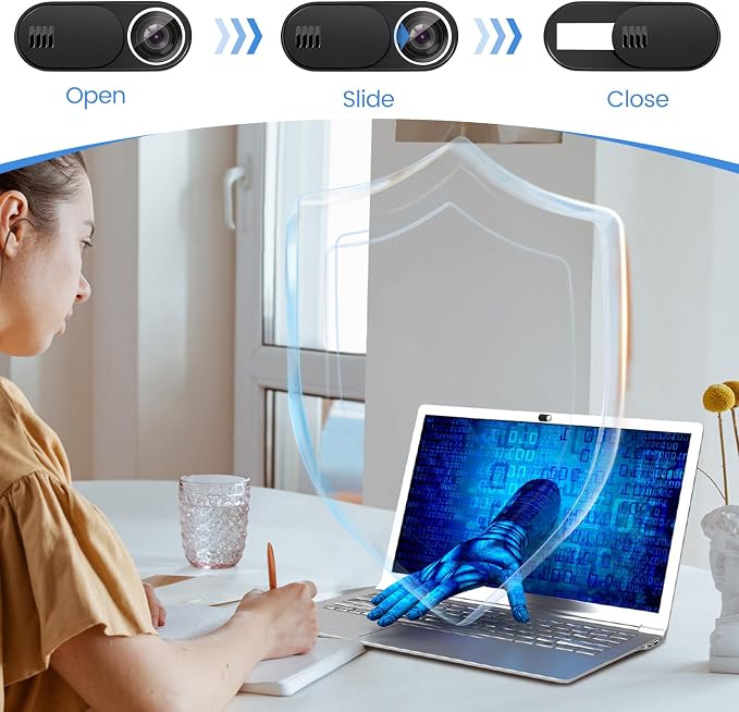 Laptop Camera Cover Slide,3 Large+3 Small Ultra Thin Webcam Cover Blocker | Web cam cover for Laptop,Computer,Tablet,Apple Devices and Tesla Model 3/Y Interior Cabin Camera, Protect Your Web Privacy - Image 3
