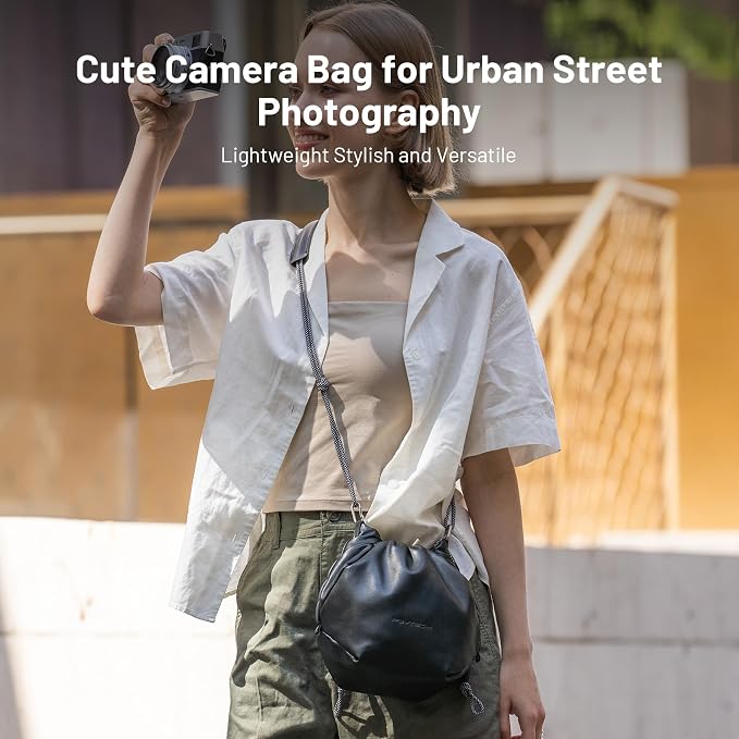 PGYTECH OneGo Drawstring Small Camera Bag Soft Cute Camera Pouch Handbag | Black Camera Sling Bag Compatible with Mirrorless Cameras/Nikon/Canon/Sony/Fuji/Pocket 4 Camera Case - Image 6
