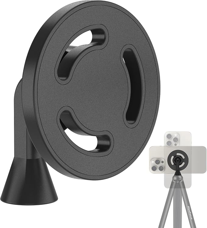 Magnetic Phone Tripod Mount Adapter with 1/4"-20 Screw Hole, Compatible with Magsafe for iPhone 17/16/15/14/13 Plus Pro Max Mini Series, Adjustable Phone Holder for Tripod, Ring Light, Selfie Sticks by MINIFOCUS