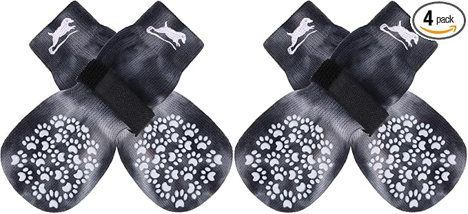 EXPAWLORER Anti Slip Dog Socks to Prevent Licking Paws, Dog Shoes for Hot Pavement, Dog Booties for Small Medium Large Senior Dogs, Traction Control Boots & Paw Protectors for Hardwood Floors by EXPAWLORER