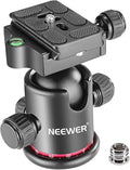 Neewer Professional Metal 360 Degree Rotating Panoramic Ball Head with 1/4 inch Quick Release Plate and Bubble Level,up to 17.6pounds/8kilograms,for Tripod,Monopod,Slider,DSLR Camera,Camcorder by Neewer