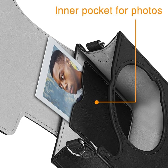 FINTIE Protective Case for Fujifilm Instax Mini 40 Camera | Camera Travel Bag, Adjustable Shoulder Strap, Snap Closure, Removable Front Cover, Daily Protection, Vegan Leather - Image 5